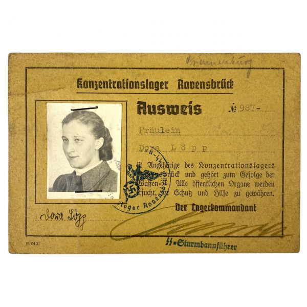 Concentration camp Ravenbrück SS-Aufseherin Ausweis