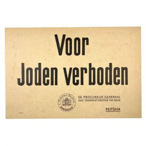 Amsterdam - For Jews forbidden carton sign