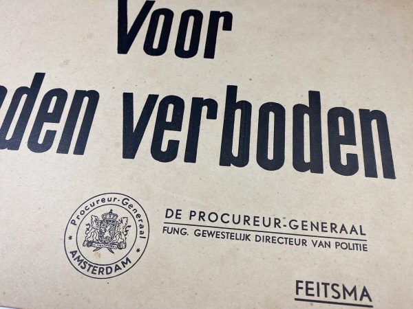 Amsterdam - For Jews forbidden carton sign