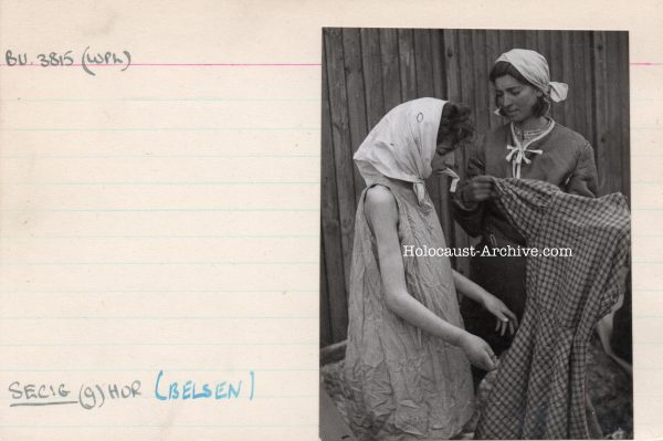 Bergen-Belsen - Photo of female prisoners with dress