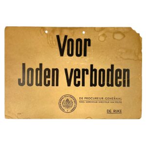 Arnhem - For Jews forbidden carton sign