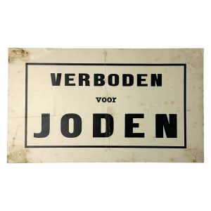 Netherlands - For Jews forbidden carton sign