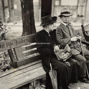 Berlin - German photograph of a bench with the inscription 'Not for Jews'