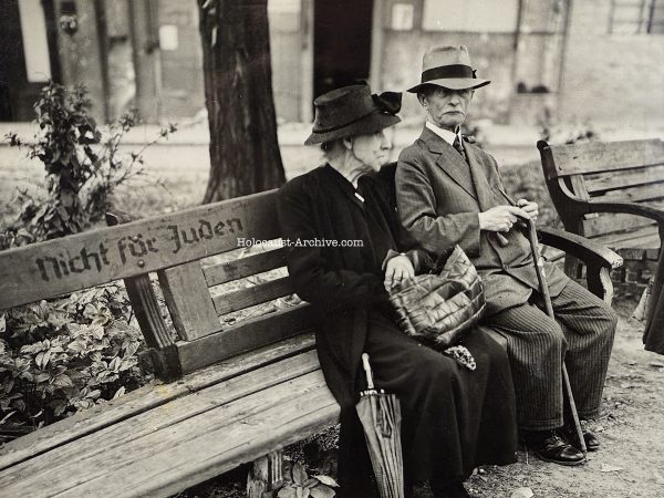 Berlin - German photograph of a bench with the inscription 'Not for Jews'