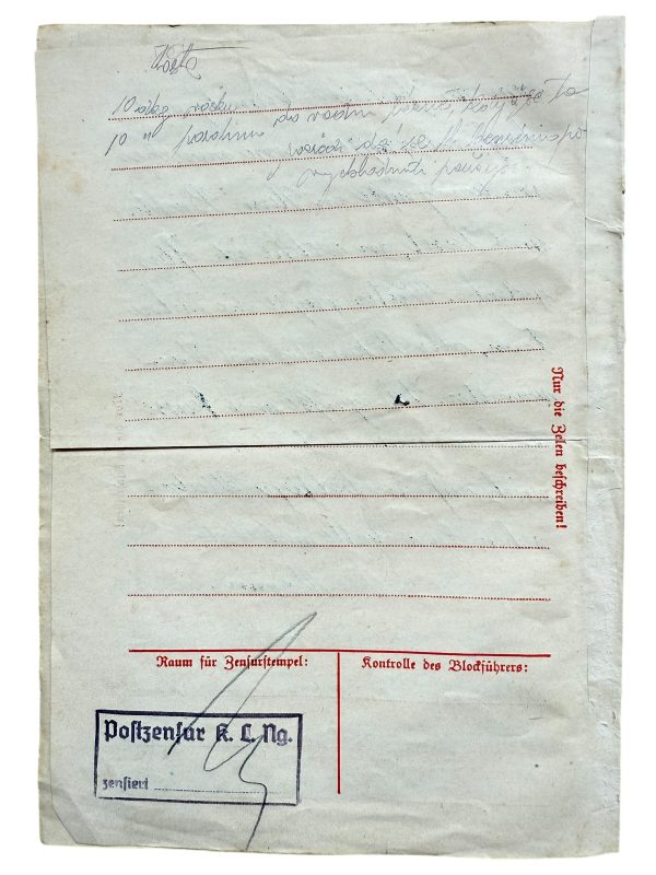Neuengamme - Letter from Misa Lorenz